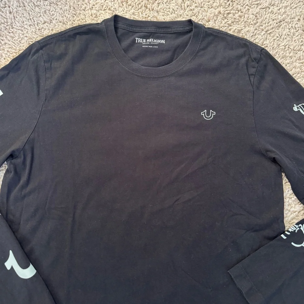 True Religion Long Sleeve Icons Logo Mens Medium - Black TEE